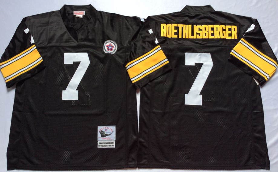 Men NFL Pittsburgh Steelers 7 Roethlisberger black Mitchell Ness jerseys